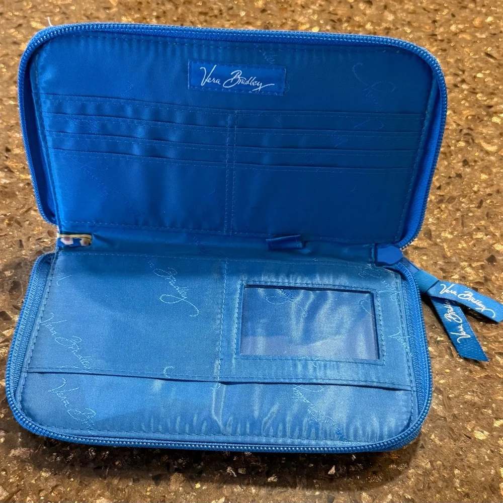 Vera Bradley Quilted Blue Capri Wallet in Blue, Yellow & Purple - Picture 3 of 6